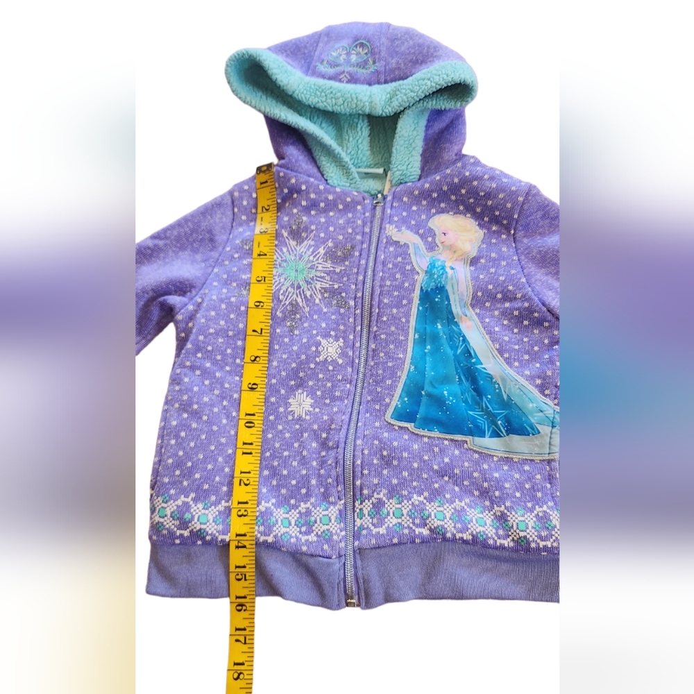 Disney Princess Frozen Elsa Hoddie Jacket  Girls Size 5 - Picture 6 of 11